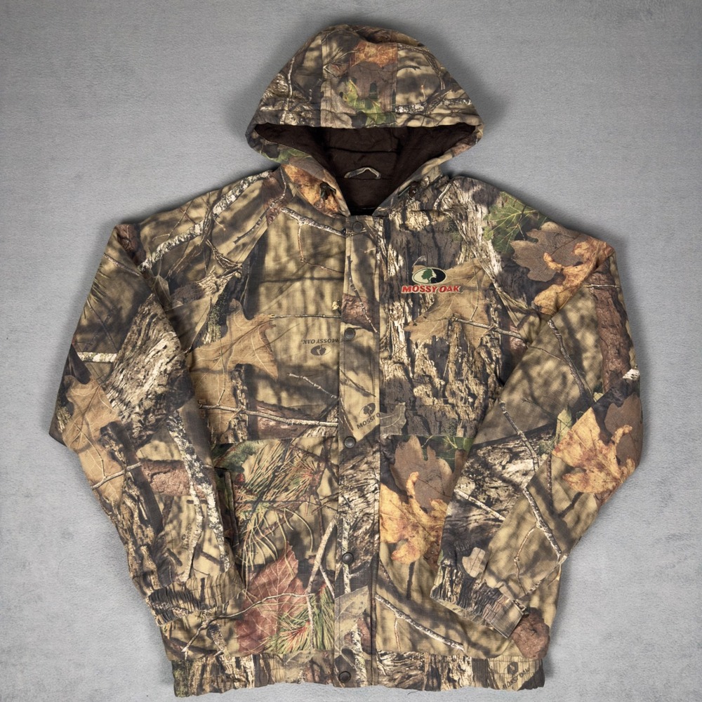 Mossy Oak Break-Up Country Camo Insulated Hooded Hunting Jacket Mens M